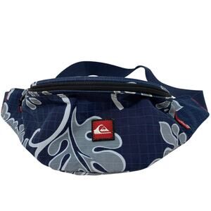 Vintage Y2K Quiksilver Fanny Pack Waist Pack Blue Gray Floral Print